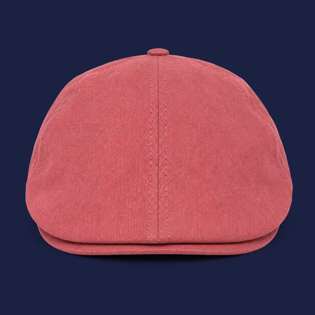 Béret casquette Enzo en coton rouge bordeaux, vue de face