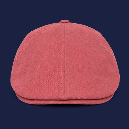 Béret casquette Enzo en coton rouge bordeaux, vue de face