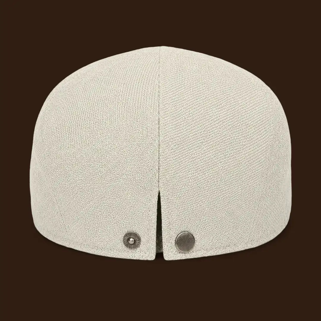 Béret casquette Bruno en mélange coton et polyester beige, vue de dos