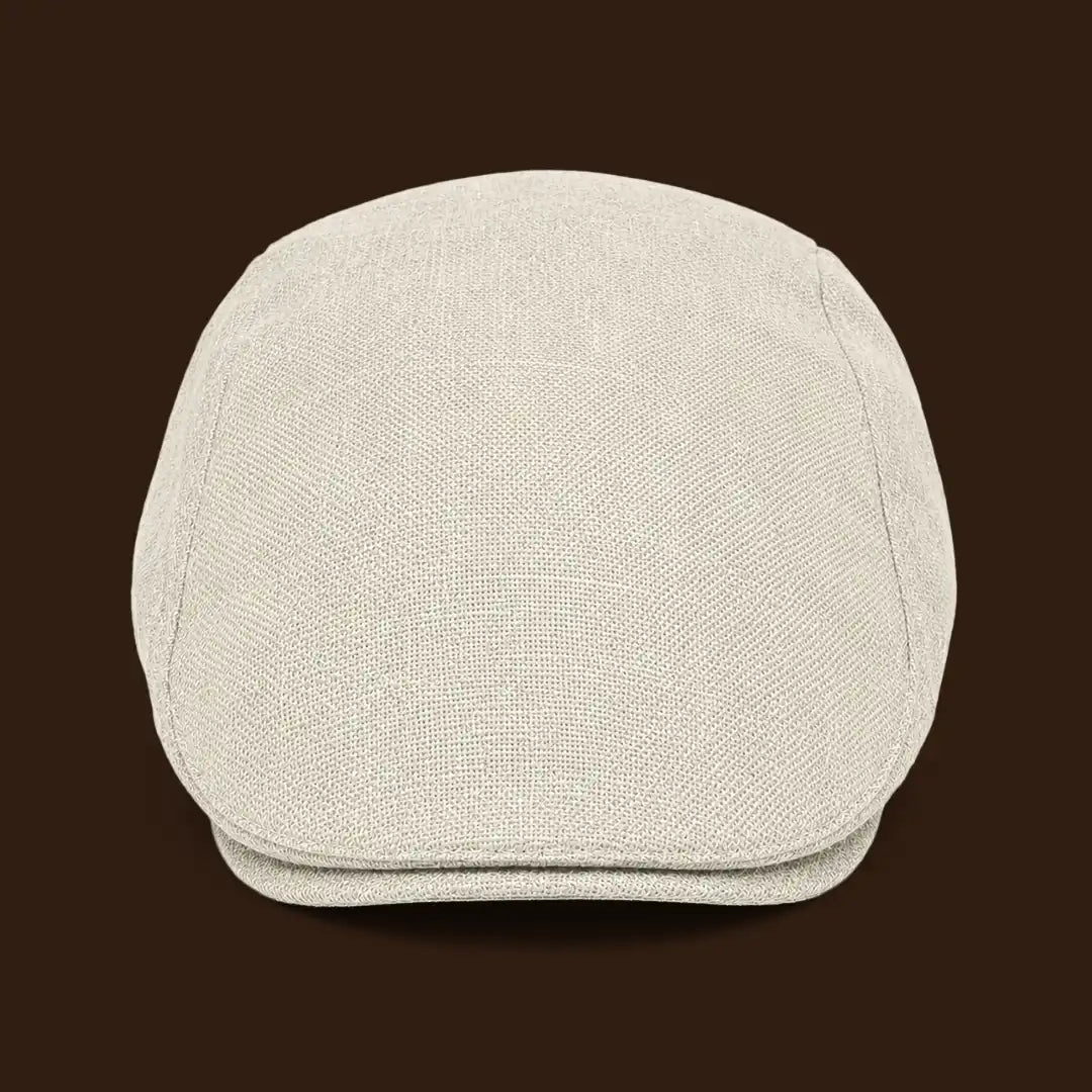 Béret casquette Bruno en mélange coton et polyester beige, vue de face