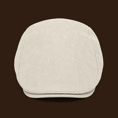 Béret casquette Bruno en mélange coton et polyester beige, vue de face