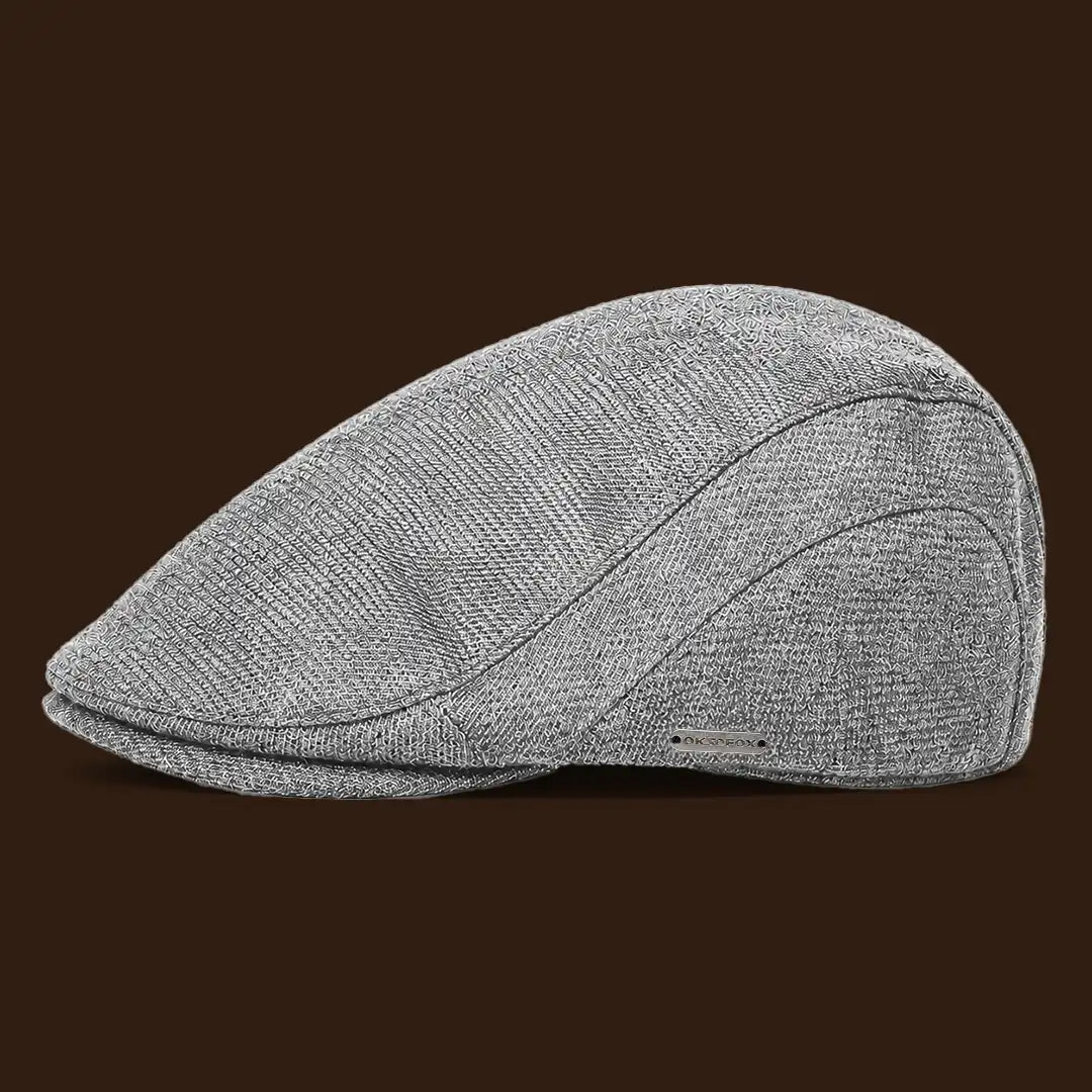 Béret casquette Bruno en mélange coton et polyester gris clair, vue de côté gauche
