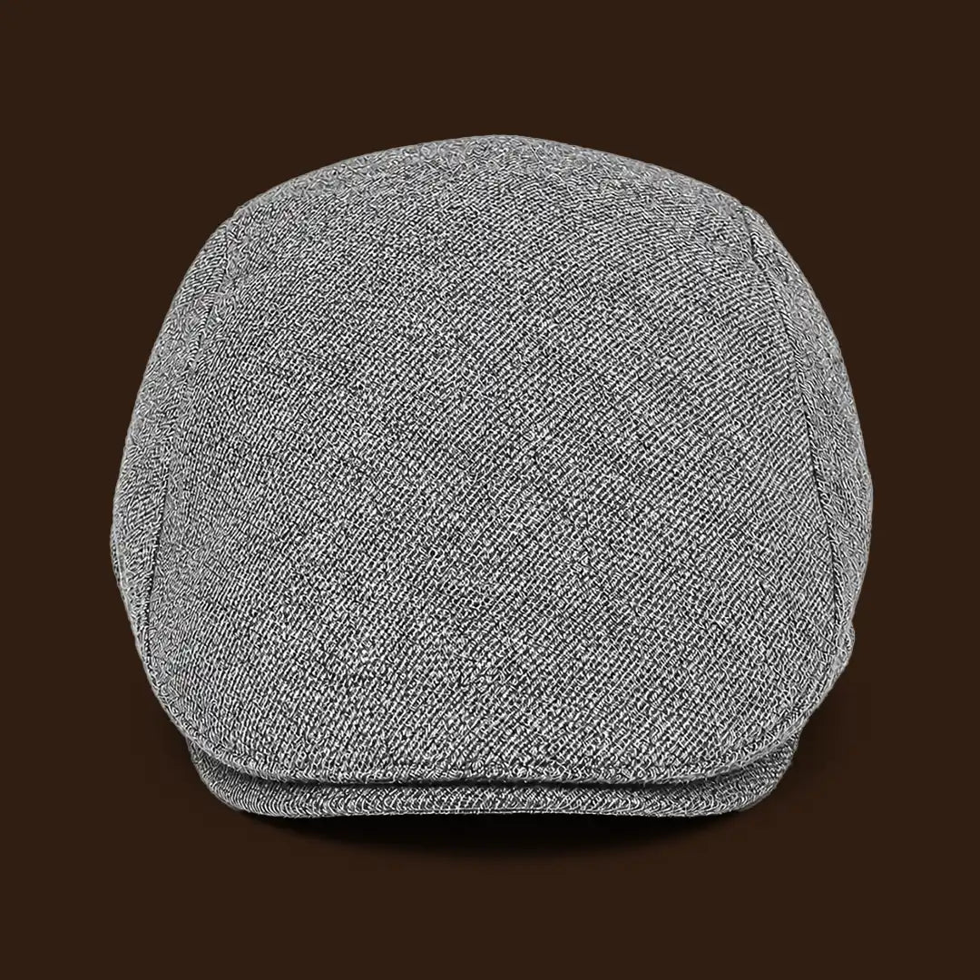 Béret casquette Bruno en mélange coton et polyester gris clair, vue de face