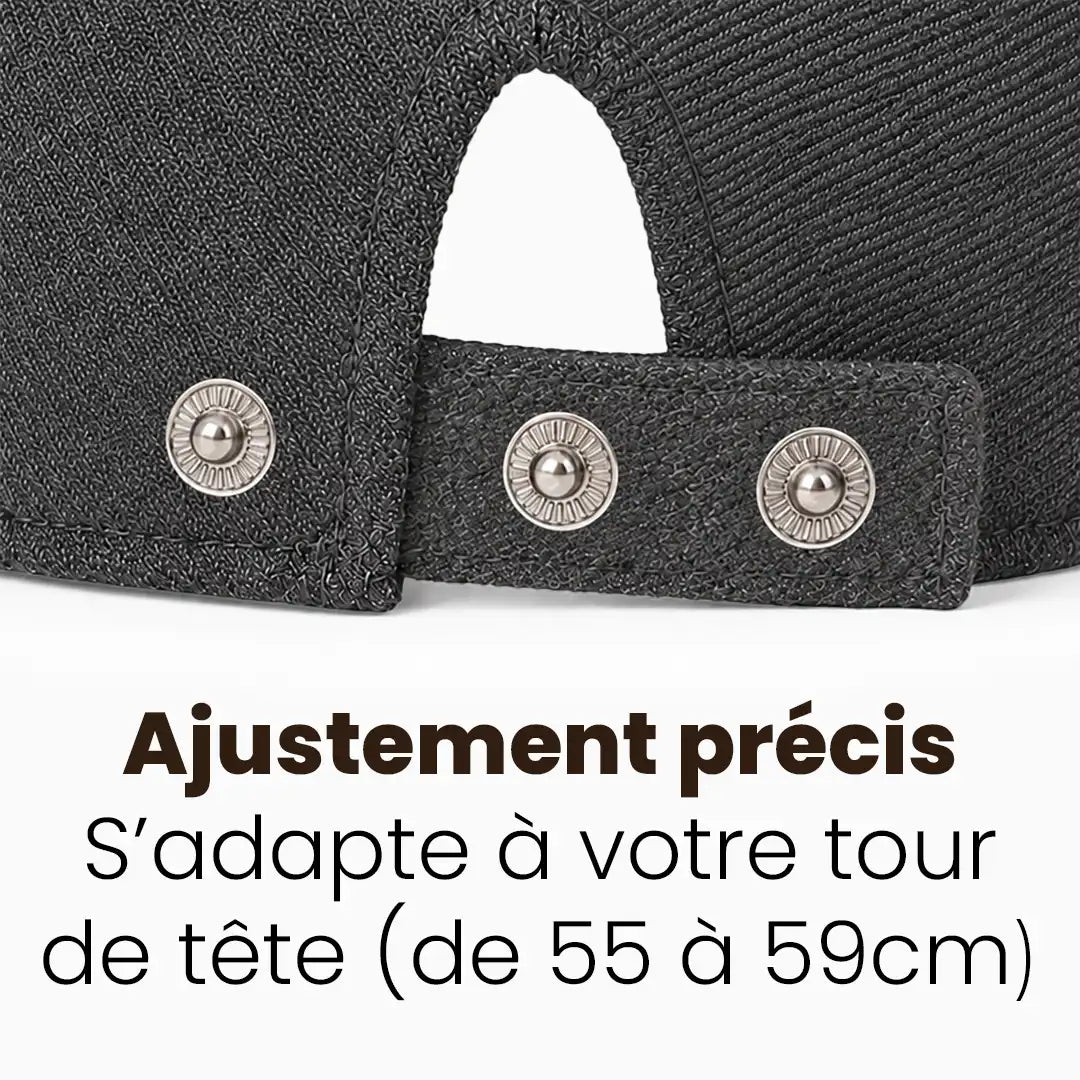 Béret casquette Bruno en mélange coton et polyester gris foncé, réglage par 3 boutons pression