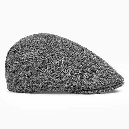 Béret casquette Bruno en mélange coton et polyester gris foncé, vue de côté