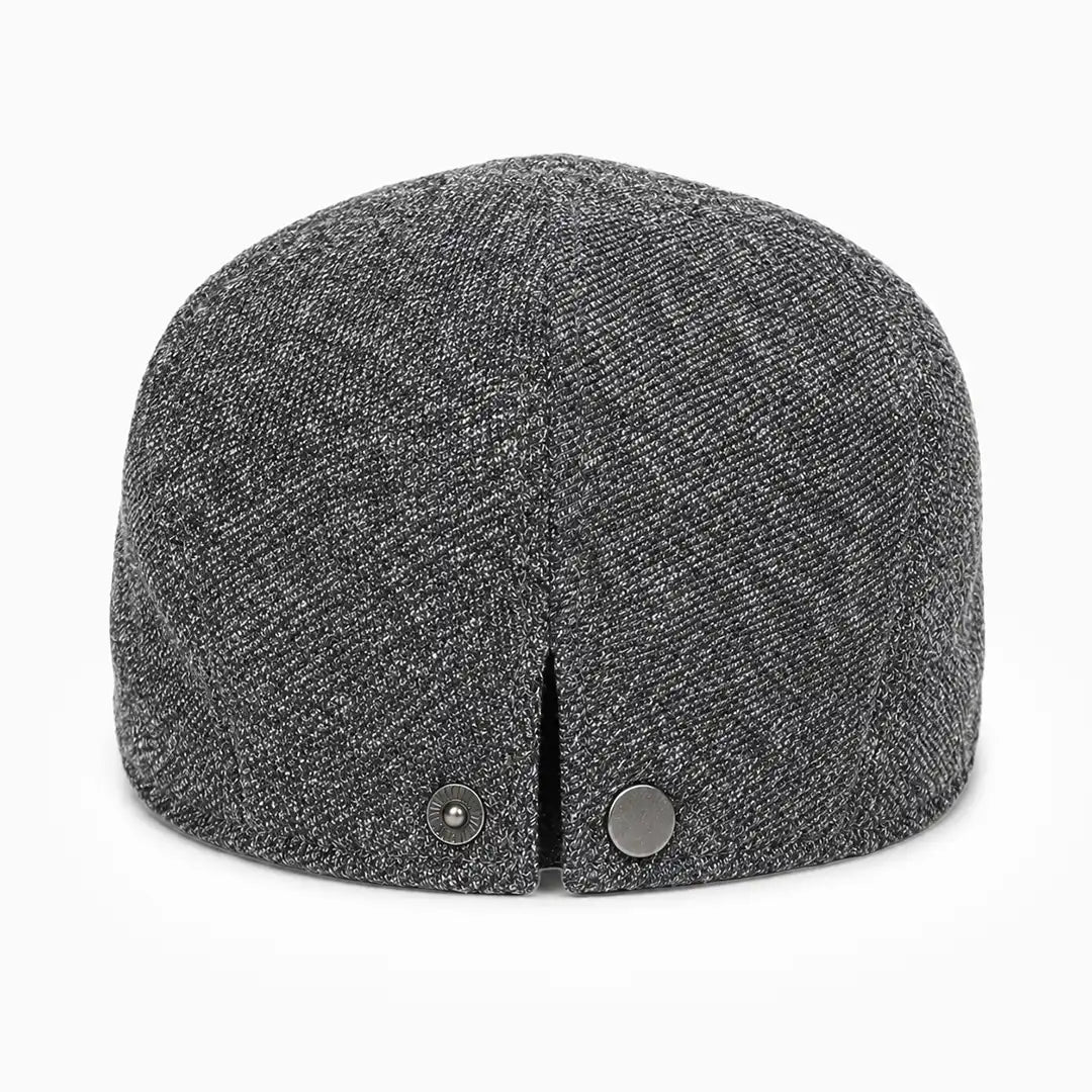 Béret casquette Bruno en mélange coton et polyester gris foncé, vue de dos