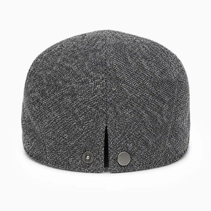 Béret casquette Bruno en mélange coton et polyester gris foncé, vue de dos