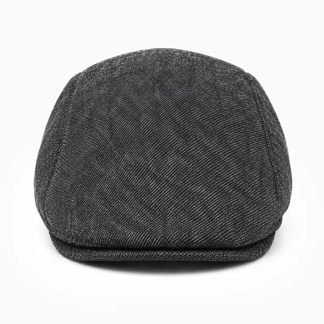Béret casquette Bruno en mélange coton et polyester gris foncé, vue de face