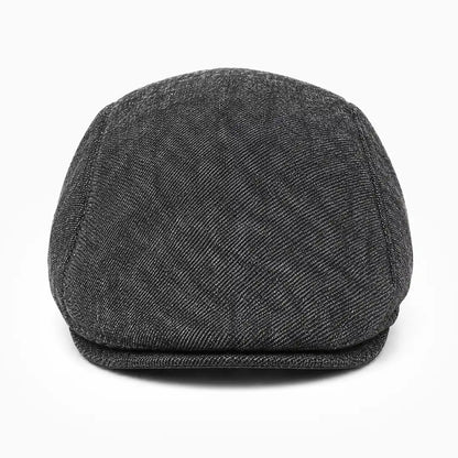 Béret casquette Bruno en mélange coton et polyester gris foncé, vue de face