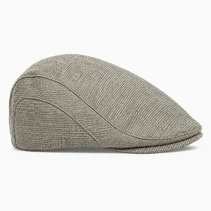 Béret casquette Bruno en mélange coton et polyester marron kaki, vue de côté