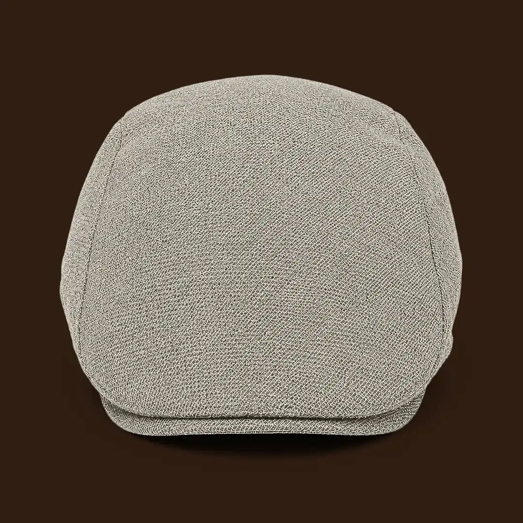 Béret casquette Bruno en mélange coton et polyester marron kaki, vue de face