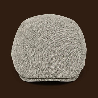 Béret casquette Bruno en mélange coton et polyester marron kaki, vue de face