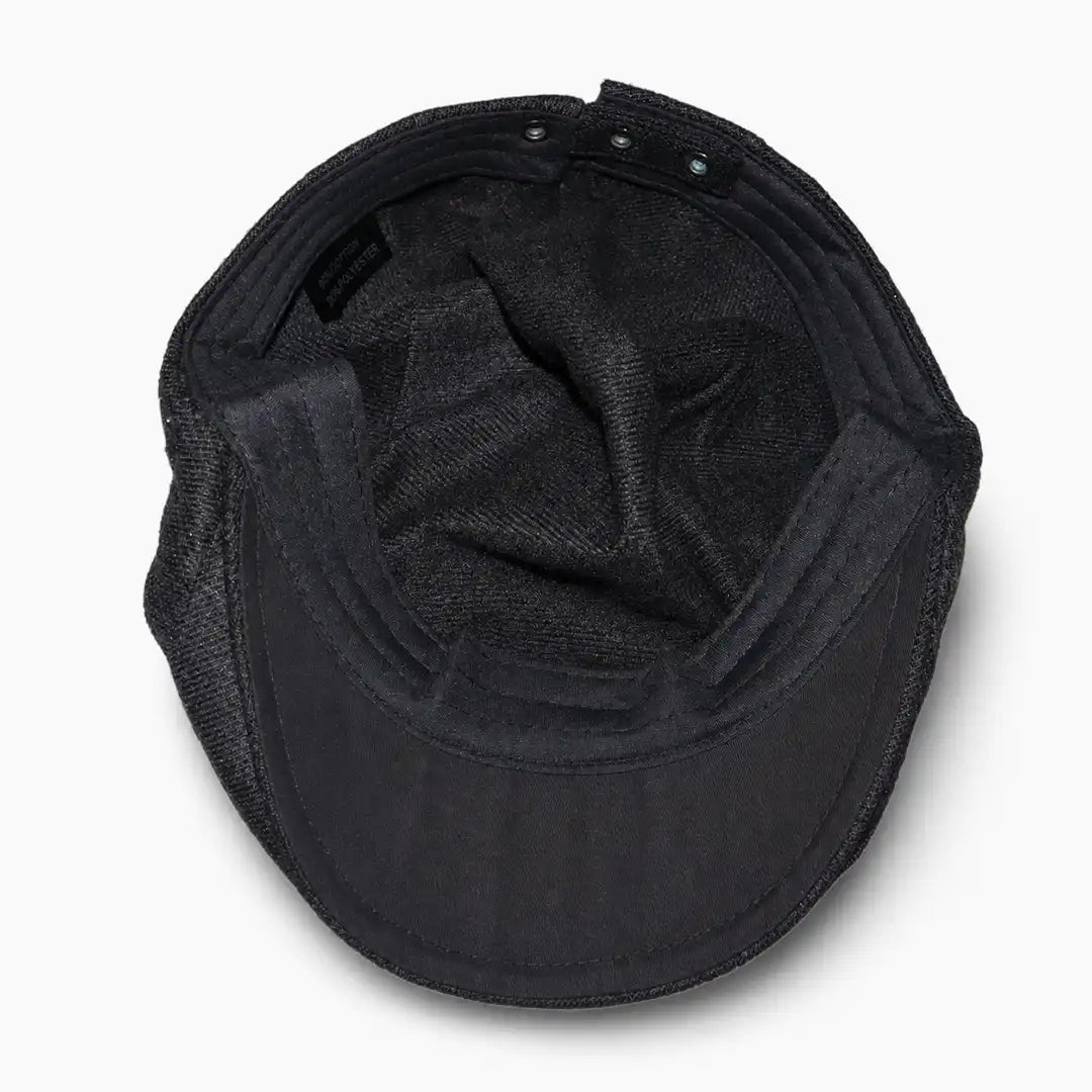Béret casquette Bruno en mélange coton et polyester noir, intérieur et doublure