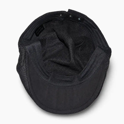 Béret casquette Bruno en mélange coton et polyester noir, intérieur et doublure