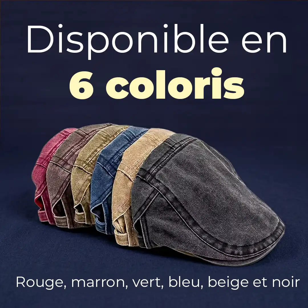 béret casquette homme coton vintage 6 coloris rouge marron vert bleu beige noir Anthony - La Maison du Béret