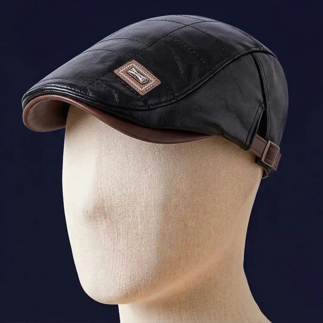 béret casquette homme en simili cuir noir Franck - La Maison du Béret