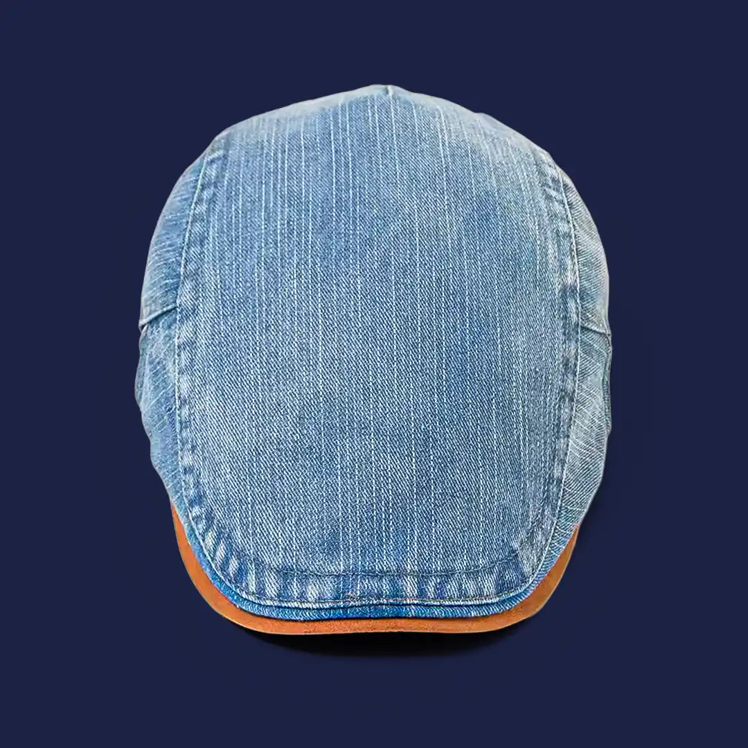 Béret casquette en jean Richard bleu, vue de face
