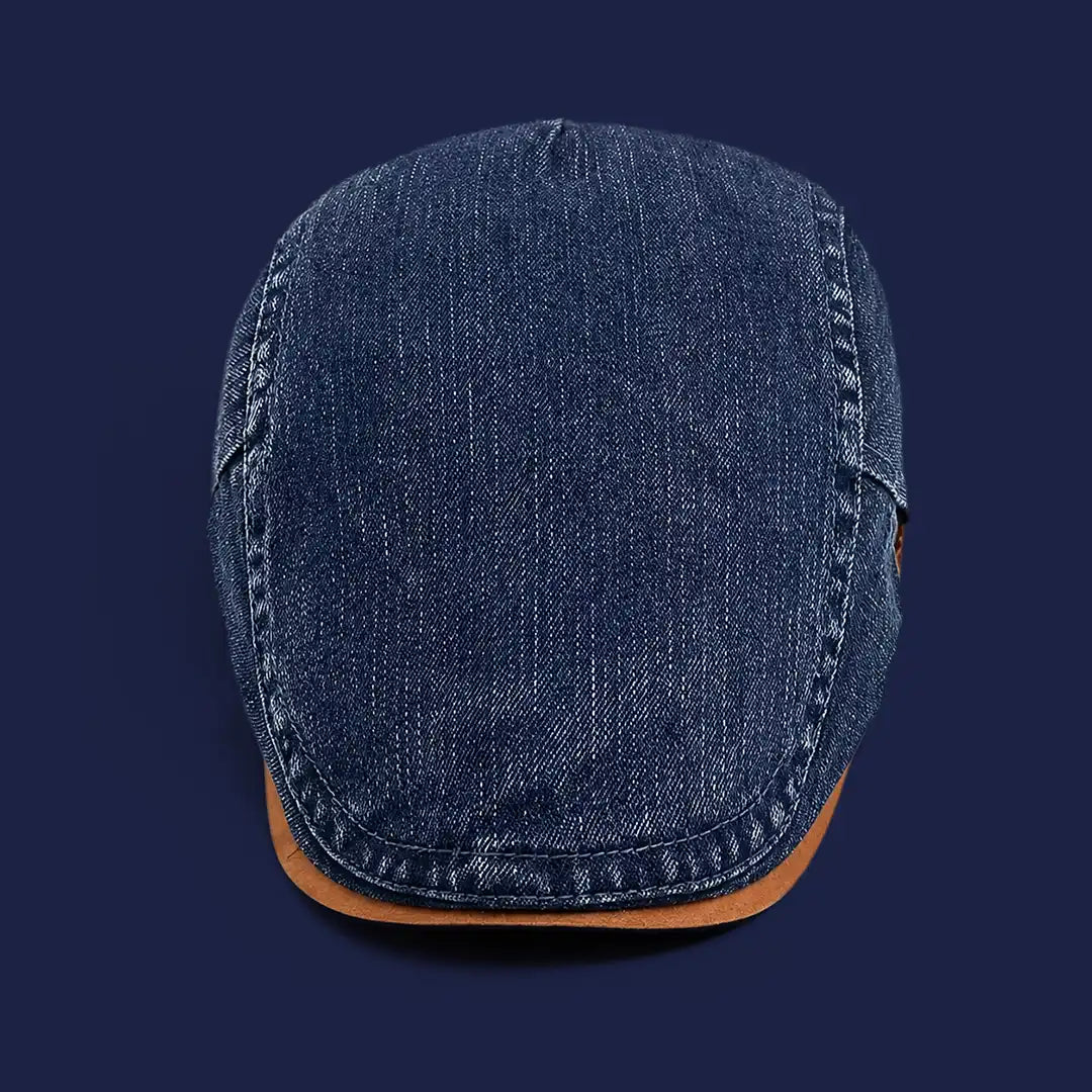 Béret casquette en jean Richard bleu foncé, vue de face