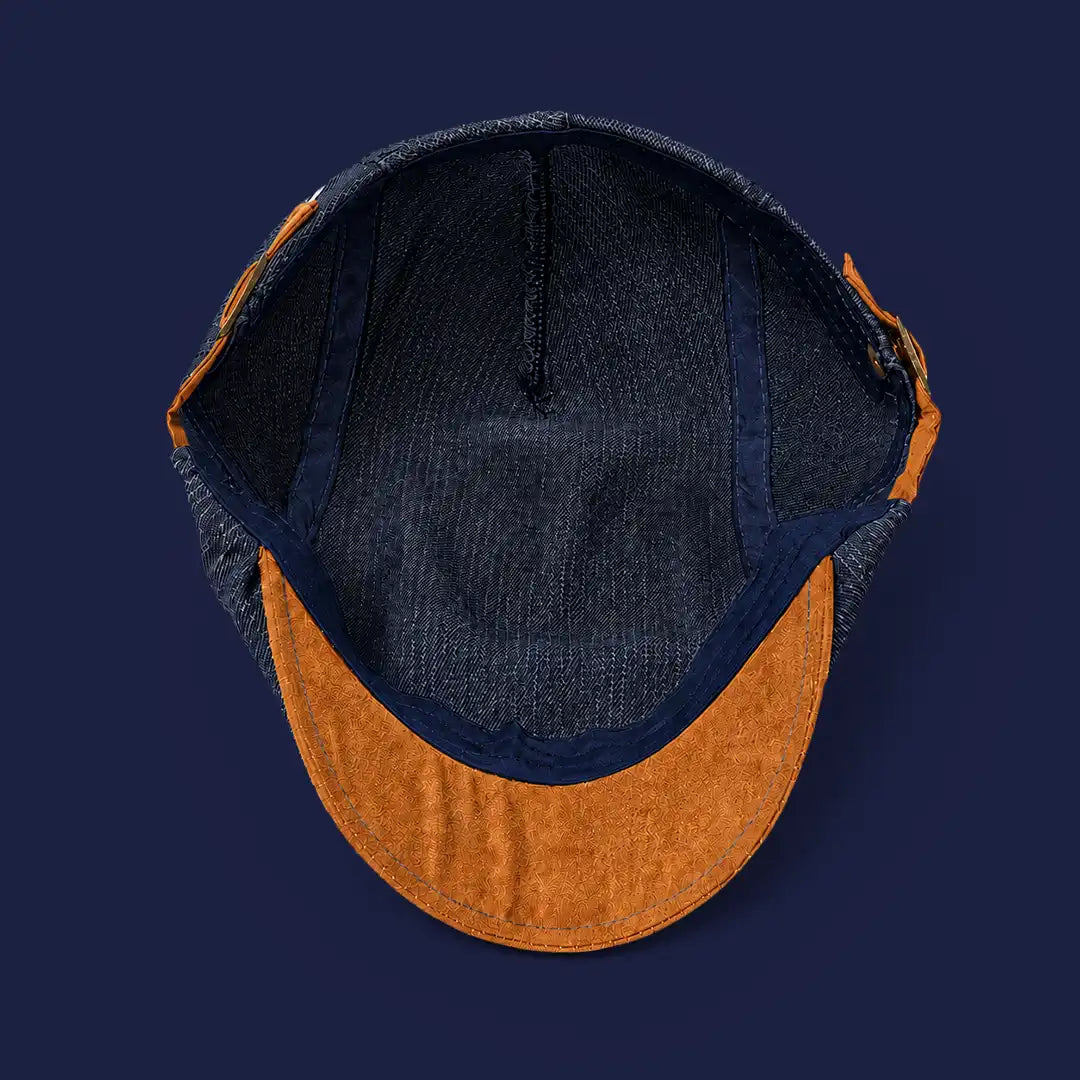 Béret casquette en jean Richard bleu foncé, intérieur