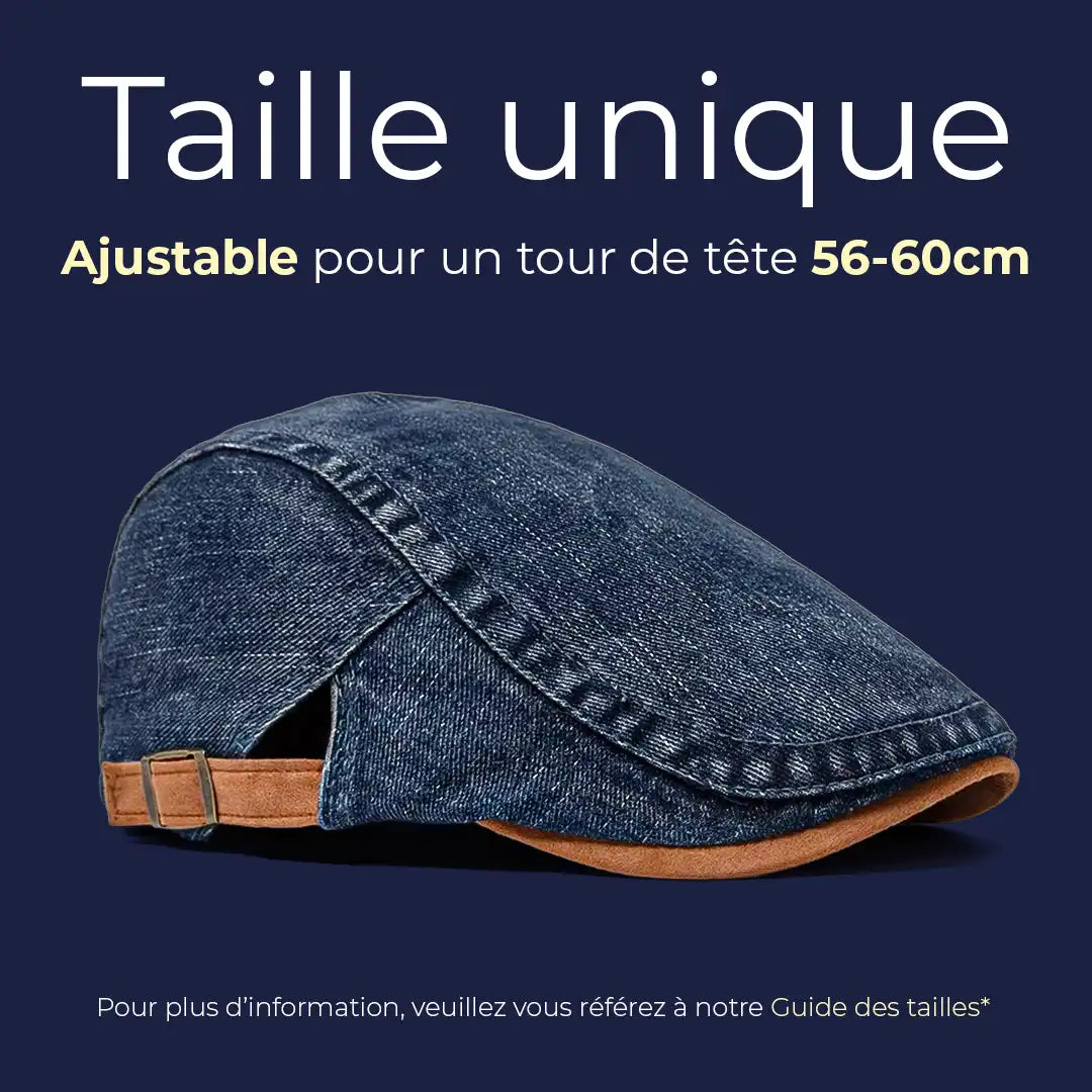Béret casquette en jean Richard bleu foncé, taille 56-60 cm