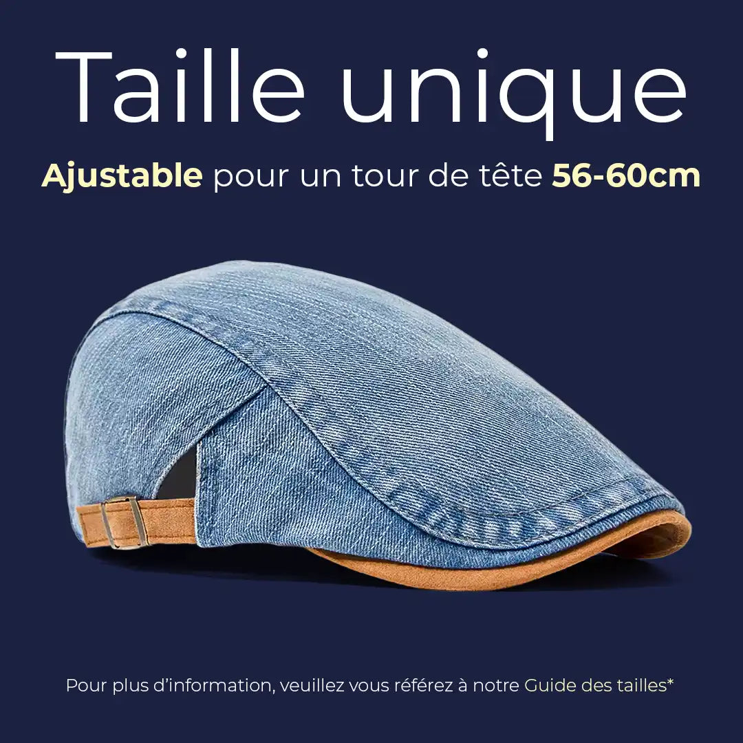 Béret casquette en jean Richard bleu, taille 56-60 cm