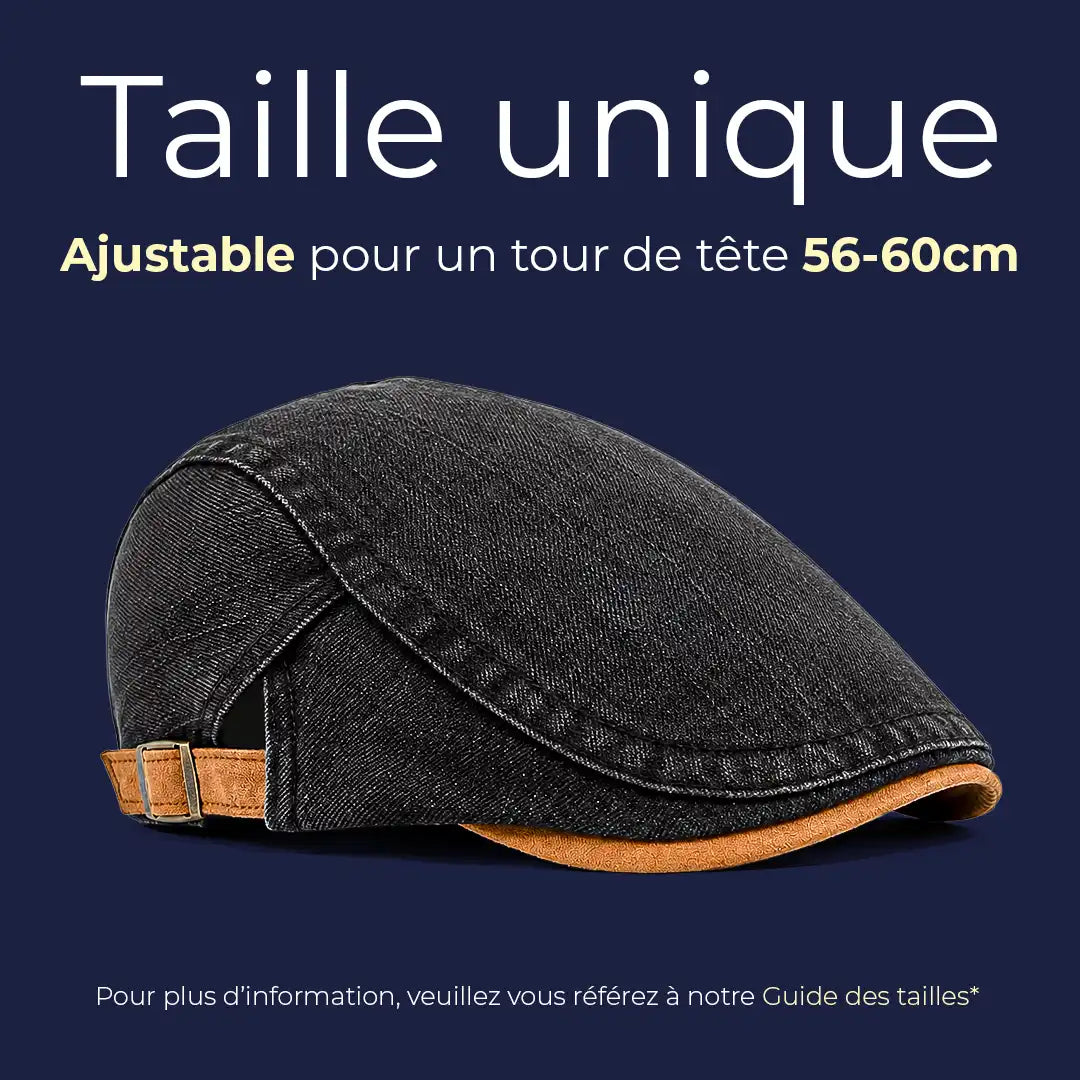 Béret casquette en jean Richard noir, taille 56-60 cm