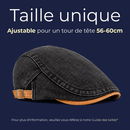 Béret casquette en jean Richard noir, taille 56-60 cm