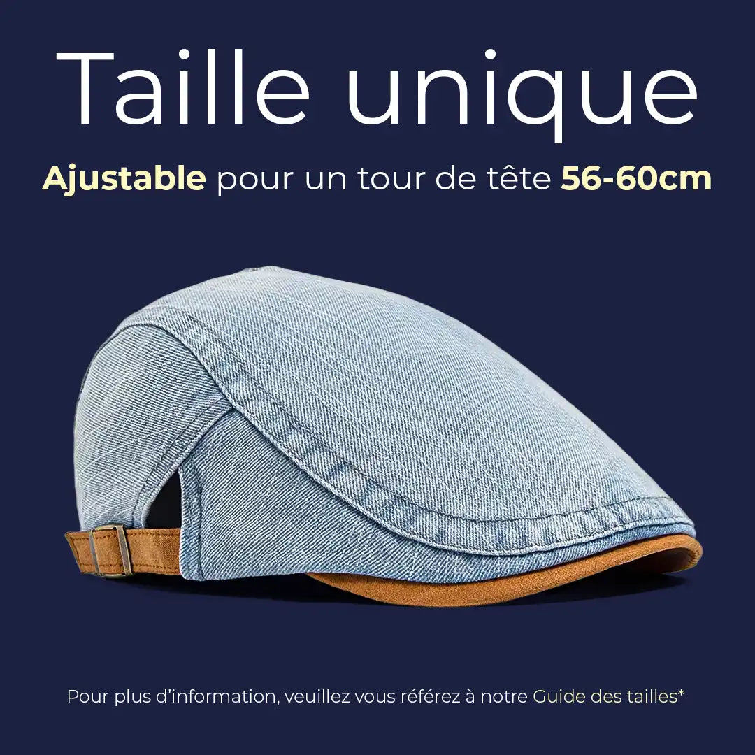 Béret casquette en jean Richard, taille unique 56-60 cm