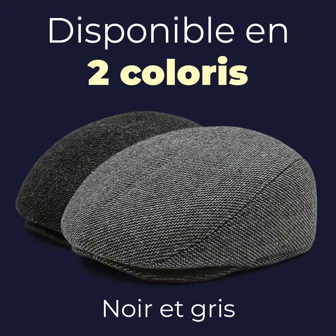 Béret casquette plate homme Romain disponible en 2 coloris : noir et gris - La Maison du Béret