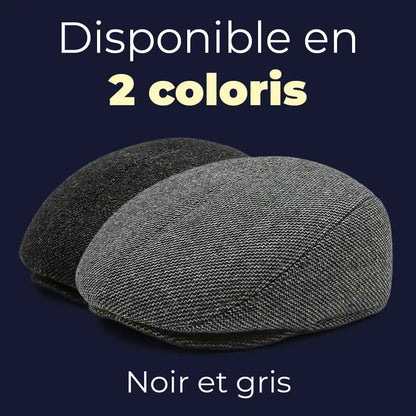 Béret casquette plate homme Romain disponible en 2 coloris : noir et gris - La Maison du Béret