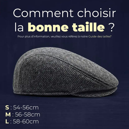 choisir taille beret casquette plate homme Romain : S 54-56 cm, M 56-58 cm, L 58-60 cm - La Maison du Béret