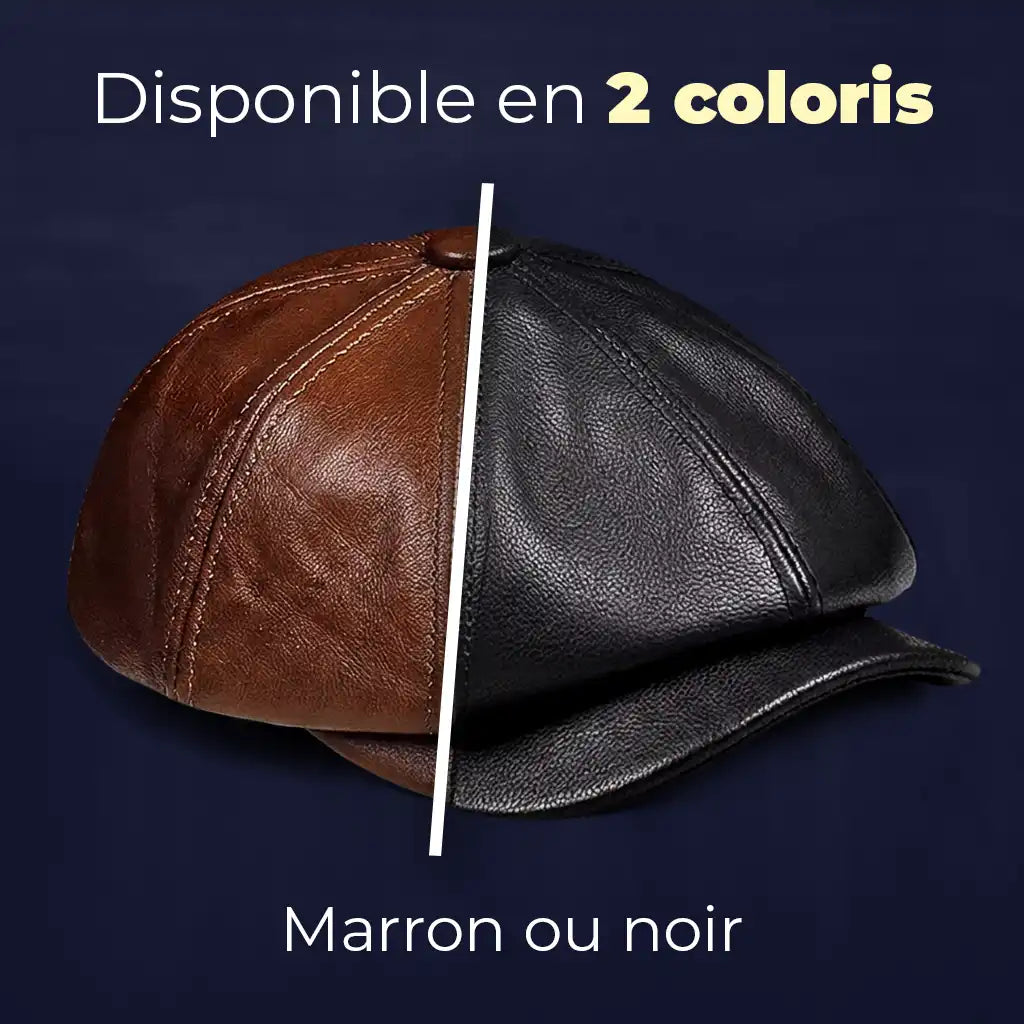 béret gavroche cuir véritable disponible en 2 coloris marron et noir Le Marceau - La Maison du Béret