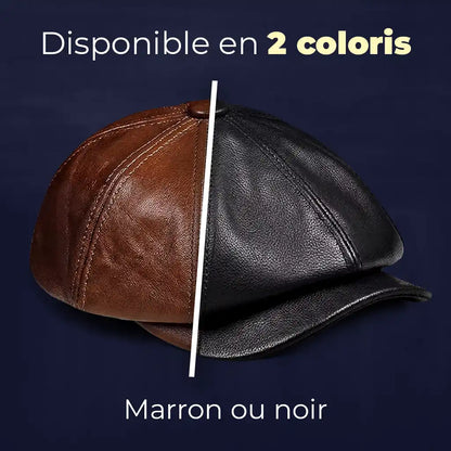 béret gavroche cuir véritable disponible en 2 coloris marron et noir Le Marceau - La Maison du Béret