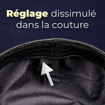 détail réglage taille dissimulé dans couture intérieure béret gavorche Le Marceau - La Maison du Béret