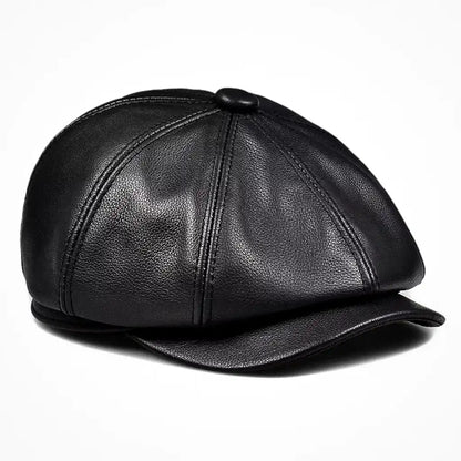 béret homme gavroche cuir véritable noir Le Marceau - La Maison du Béret