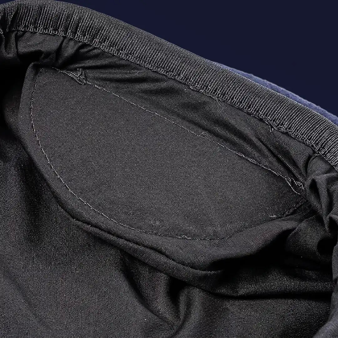 Intérieur du béret militaire Valentin avec doublure coton noire et bandeau élastique ajustable