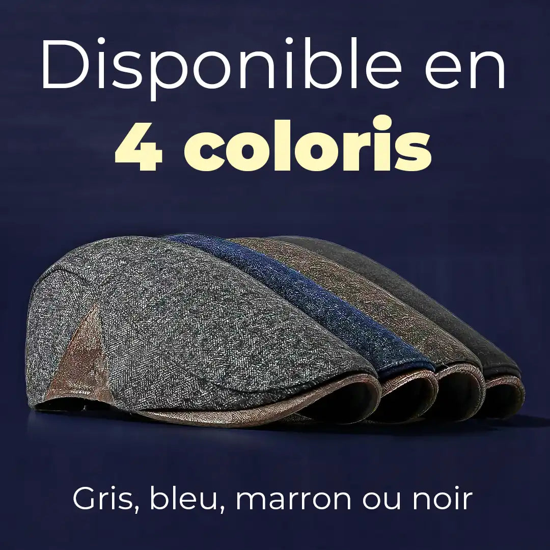 Casquette plate homme coton Gabriel en 4 coloris : gris, bleu, marron et noir - La Maison du Béret