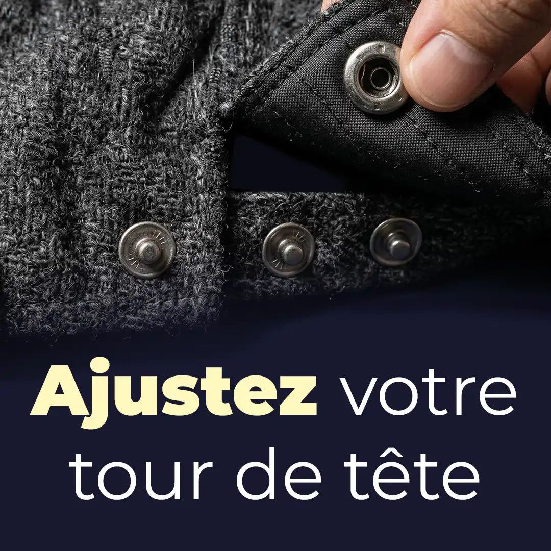 Gros plan système réglage pression casquette plate homme Gabriel - La Maison du Béret