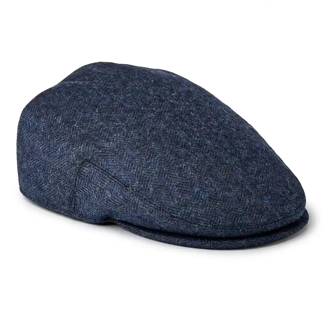 Casquette plate unisexe laine chevrons bleu Daniel - La Maison du Béret