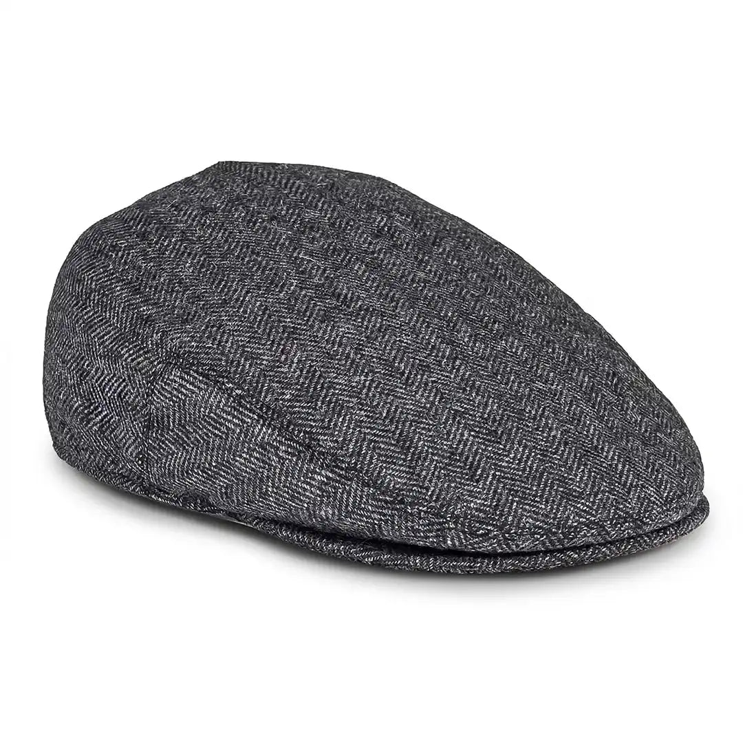 Casquette plate unisexe laine chevrons gris Daniel - La Maison du Béret
