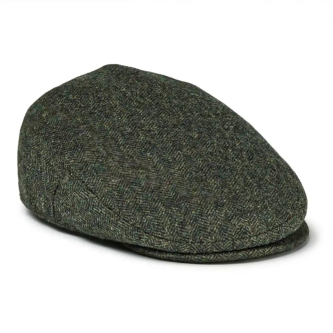 Casquette plate unisexe laine chevrons vert Daniel - La Maison du Béret