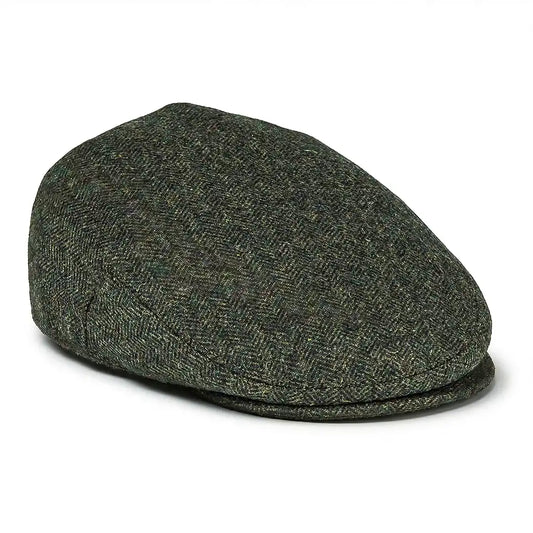 Casquette plate unisexe laine chevrons vert Daniel - La Maison du Béret