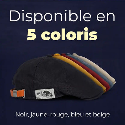 Casquette plate unisexe coton Enzo en 5 coloris : noir, jaune, rouge, bleu et beige
