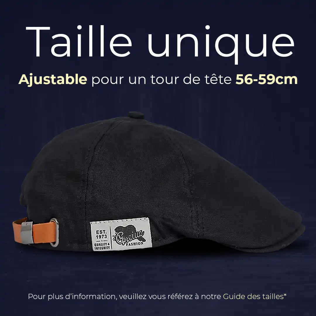 Casquette plate unisexe coton Enzo taille unique ajustable 56-59 cm - La Maison du Béret