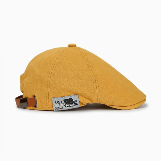 Casquette plate unisexe coton jaune Enzo - La Maison du Béret