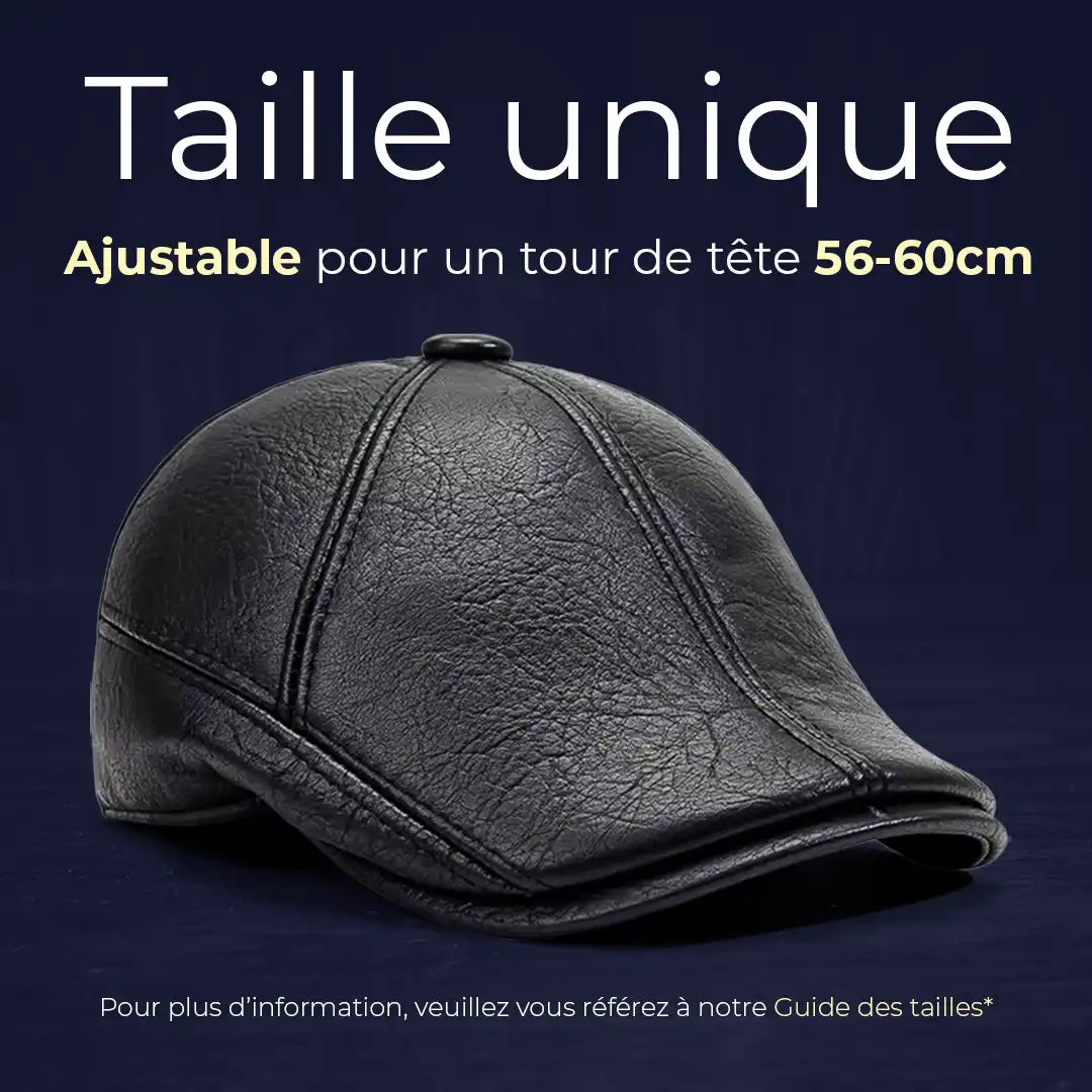 Casquette simili cuir homme Stéphane taille unique ajustable 56-60 cm - La Maison du Béret