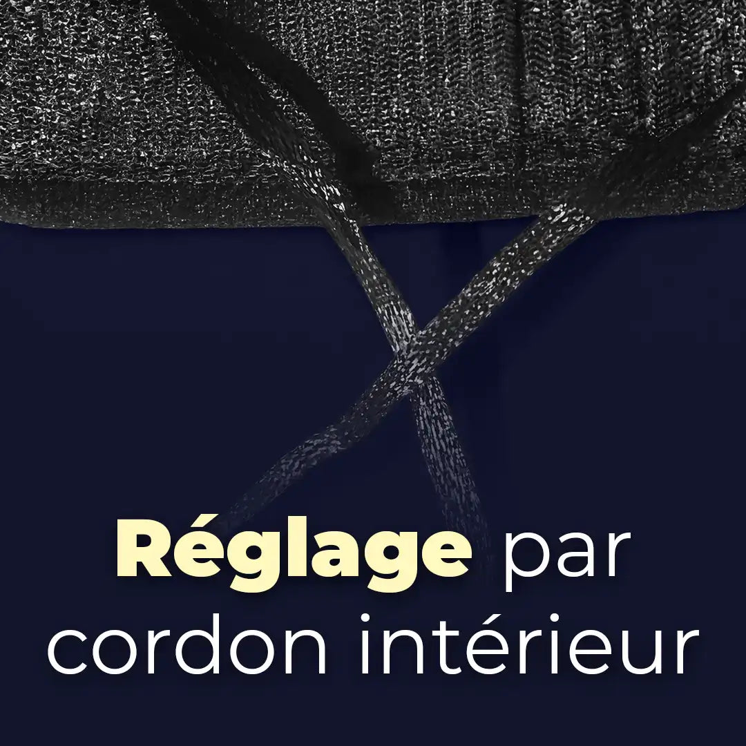 Gros plan cordon réglage intérieur béret gavroche unisexe Aurore - La Maison du Béret