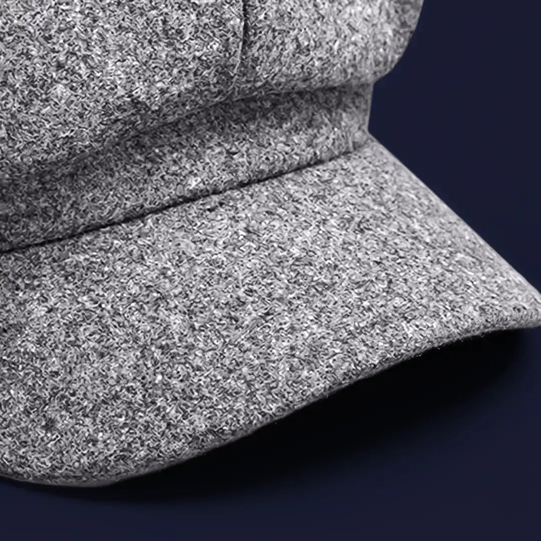 Gros plan visière béret gavroche unisexe Aurore coton gris - La Maison du Béret