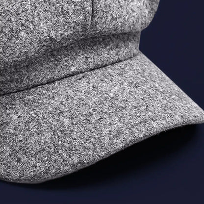 Gros plan visière béret gavroche unisexe Aurore coton gris - La Maison du Béret
