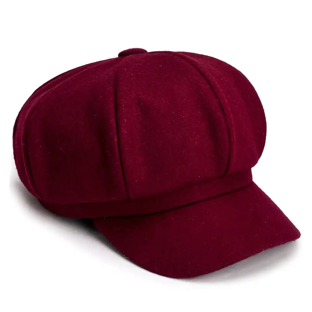 Béret gavroche unisexe coton rouge foncé Aurore - La Maison du Béret